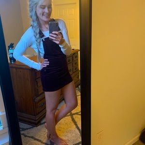 Maroon Corduroy Overall Dress